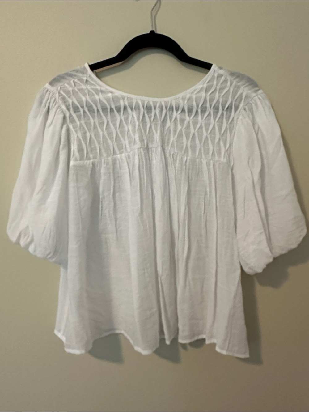 Zac & Rachel White Smocked Peasant Blouse